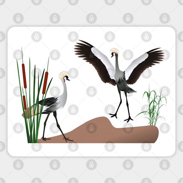 Crowned crane Magnet by Viktoria1703